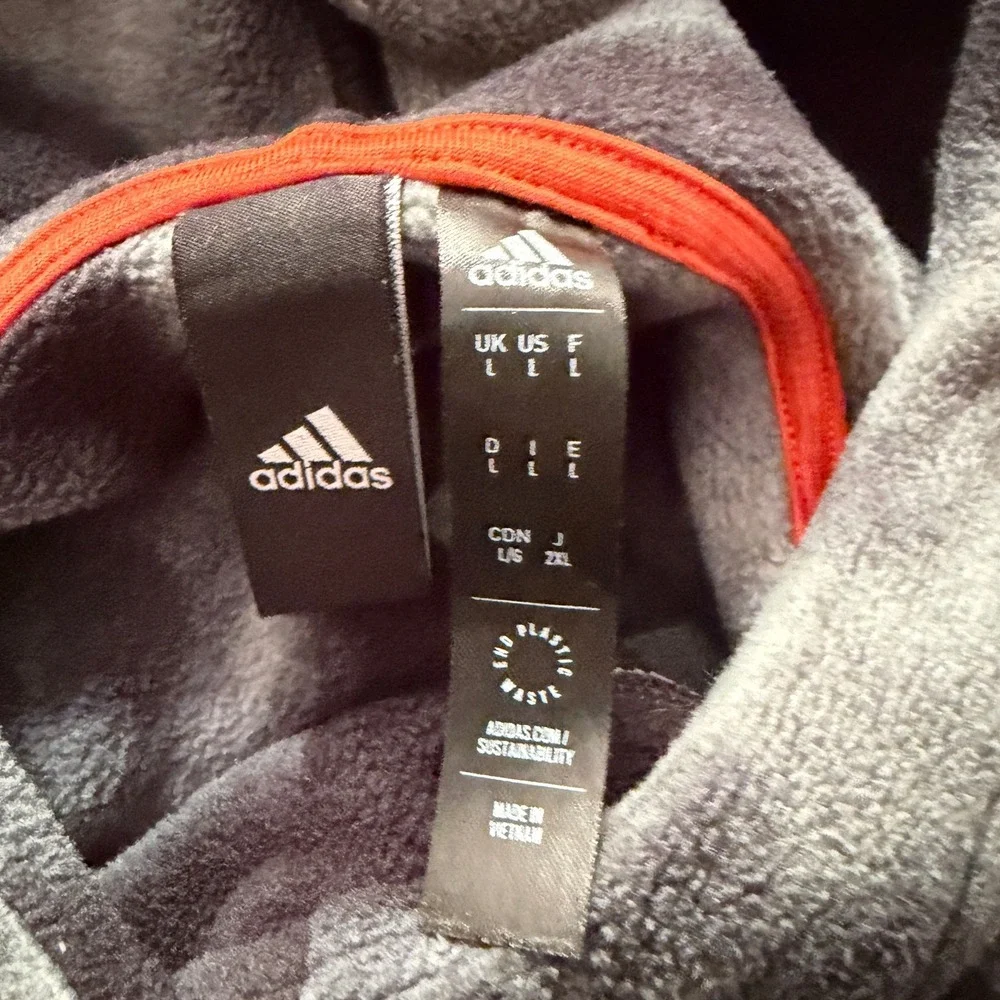 Adidas Fleece Hoodie Camo Colorblock Black Grey Large